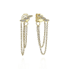 These 14k yellow gold diamond chain stud earrings feature 0.13 carats of shimmer. - Image 1 of 0