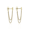 These 14k yellow gold diamond chain stud earrings feature 0.13 carats of shimmer. - Image 3 of 0