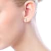 These 14k yellow gold diamond bar earrings feature 0.07 carats of diamonds. - Image 2 of 0