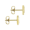 This 14k yellow gold diamond stud earring partners with sapphires. - Image 3 of 0