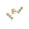 This pair of 14k yellow gold stud earrings feature delicate diamond accents. - Image 1 of 0