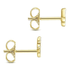 This pair of 14k yellow gold stud earrings feature delicate diamond accents. - Image 3 of 0
