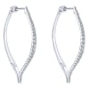 Gorgeous 14k white gold diamond hoops hang gracefully from the ear with one half carats of round brilliant diamond shine to add some glamour to your life! - Image 1 of 0