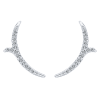 This unique pair of 14k white gold diamond cuff style stud earrings showcase nearly one quarter carats of round brilliant diamonds inspired by nature. - Image 1 of 0
