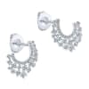 This 14k white gold diamond stud earring pair features one half carats of diamonds. - Image 2 of 0