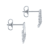 This 14k white gold diamond stud earring pair features one half carats of diamonds. - Image 3 of 0