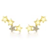 This 14k yellow gold diamond star stud earring comes with round brilliant diamonds. - Image 1 of 0