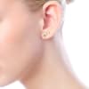 This 14k yellow gold diamond star stud earring comes with round brilliant diamonds. - Image 4 of 0