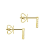 This 14k yellow gold pair of diamond stud earrings feature a rectangle shape. - Image 3 of 0