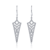 This 14k white gold diamond drop earrings with 0.79 carats of diamonds. - Image 1 of 0