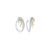 Swirling 14k white gold diamond huggie earrings with 0.55 carats of diamonds. - Image 1 of 0