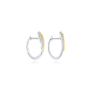 Swirling 14k white gold diamond huggie earrings with 0.55 carats of diamonds. - Image 2 of 0