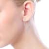 Unique and dynamic, 14k white diamond hoop earrings with 0.73 carats of diamonds. - Image 4 of 0