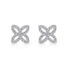 This 14k white gold diamond flower earring stud contains 0.41 carats of diamonds. - Image 1 of 0