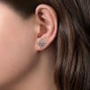 This 14k white gold diamond flower earring stud contains 0.41 carats of diamonds. - Image 2 of 0