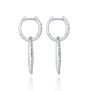 This 18k white gold pair of diamond drop earrings feature 1.74 carats of diamond shine. - Image 3 of 0