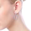 This 18k white gold pair of diamond drop earrings feature 1.74 carats of diamond shine. - Image 4 of 0