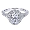 This studded oval diamond halo engagement ring with shimmering round brilliant diamonds is a definite show stopping engagement ring for your lady! - Image 5 of 0