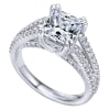 This fabulous cushion cut split shank diamond engagement ring is chock full of round brilliant diamonds with 2/3 carats of shimmering radiance! - Image 3 of 0