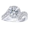 Three quarters of a carat of round brilliant diamonds swim around a gorgeous center diamond of your choice in this sexy and unique diamond engagement ring, - Image 4 of 0