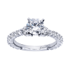 An 18k white gold eternity engagement ring with contemporary and modern styling, shining with nearly 1 full carat in round brilliant diamonds. - Image 1 of 0