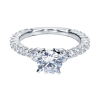 An 18k white gold eternity engagement ring with contemporary and modern styling, shining with nearly 1 full carat in round brilliant diamonds. - Image 2 of 0