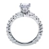 An 18k white gold eternity engagement ring with contemporary and modern styling, shining with nearly 1 full carat in round brilliant diamonds. - Image 4 of 0