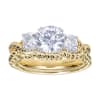 3 Round brilliant diamonds bring this two tone 14k or 18k gold contemporary engagement ring into focus, featuring 1/2 carat in diamonds. - Image 5 of 0