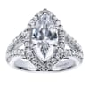 If you're looking for a marquise center diamond, you won't find a better halo engagement ring to surround it with this contemporary marquise halo engagement ring in white gold or platinum. - Image 1 of 0