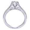 Double diamond rows of round brilliant diamonds crawl their way up this split shank diamond engagement ring, meeting a round center diamond of oyur choice. - Image 2 of 0