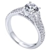 Double diamond rows of round brilliant diamonds crawl their way up this split shank diamond engagement ring, meeting a round center diamond of oyur choice. - Image 3 of 0