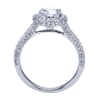 Your choice of platinum or white gold in this vintage style halo engagement ring with 3/4 carats of round brilliant diamonds and a round center diamond of your choice. - Image 3 of 0