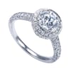 Your choice of platinum or white gold in this vintage style halo engagement ring with 3/4 carats of round brilliant diamonds and a round center diamond of your choice. - Image 4 of 0