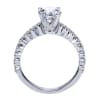 Round prong set brilliant diamonds lift this contemporary straight engagement ring designed by Gabriel & Co. - Image 3 of 0