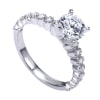 Round prong set brilliant diamonds lift this contemporary straight engagement ring designed by Gabriel & Co. - Image 4 of 0