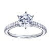 Straight white gold bands and round diamonds firm up this white gold contemporary straight engagement ring. - Image 1 of 0