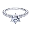 Straight white gold bands and round diamonds firm up this white gold contemporary straight engagement ring. - Image 3 of 0