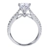 Straight white gold bands and round diamonds firm up this white gold contemporary straight engagement ring. - Image 4 of 0