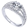 This uniquely style diamond engagement ring with a split shank band features over one half carats of round brilliant diamonds! - Image 3 of 0