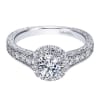 This beautifully done diamond engagement ring comes with sleek metal work and a round center diamond included! She'll scrream with delight when she sees this modern diamond halo engagement ring! - Image 4 of 0