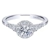 This white gold diamond engagement ring comes with a round center diamond and a beautiful round diamond halo to hold in all that shine! - Image 4 of 0