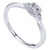 This 14k white gold petite diamond halo engagement ring is studded with 0.19 carats in round brilliant diamonds is a simple and sleek diamond engagement ring that makes a clear message. - Image 3 of 0