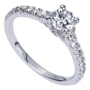 This chic and stylish straight round diamond engagement ring comes complete with a round center diamond that delivers the message. - Image 3 of 0