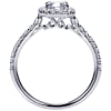 This 14k white gold diamond engagement ring uses round brilliant diamonds and a diamond halo to make its message! With 3/4 carats of round diamonds laid over sleek white gold the message is loud and clear! - Image 2 of 0