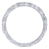 Delicate oval sections of 14k white gold hold shimmering round diamonds, all lining up to create this diamond stackable ring. - Image 3 of 0