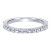 This straight 14k white gold diamond band stack ring is covered with over one half carats in beautiful diamonds, get yours today and start stacking away! - Image 1 of 0
