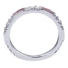 This 14k white gold diamond and ruby stackable ring has 0.39 carats of round brilliant diamonds and 1/3 carats in baguette shape rubies. - Image 3 of 0