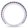 This 14k white gold stackable ring features a row of purple amethysts. - Image 2 of 0