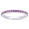 This 14k white gold stackable ring features a row of purple amethysts. - Image 4 of 0