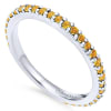 This 14k white gold stackable ring features citrine stones. - Image 3 of 0